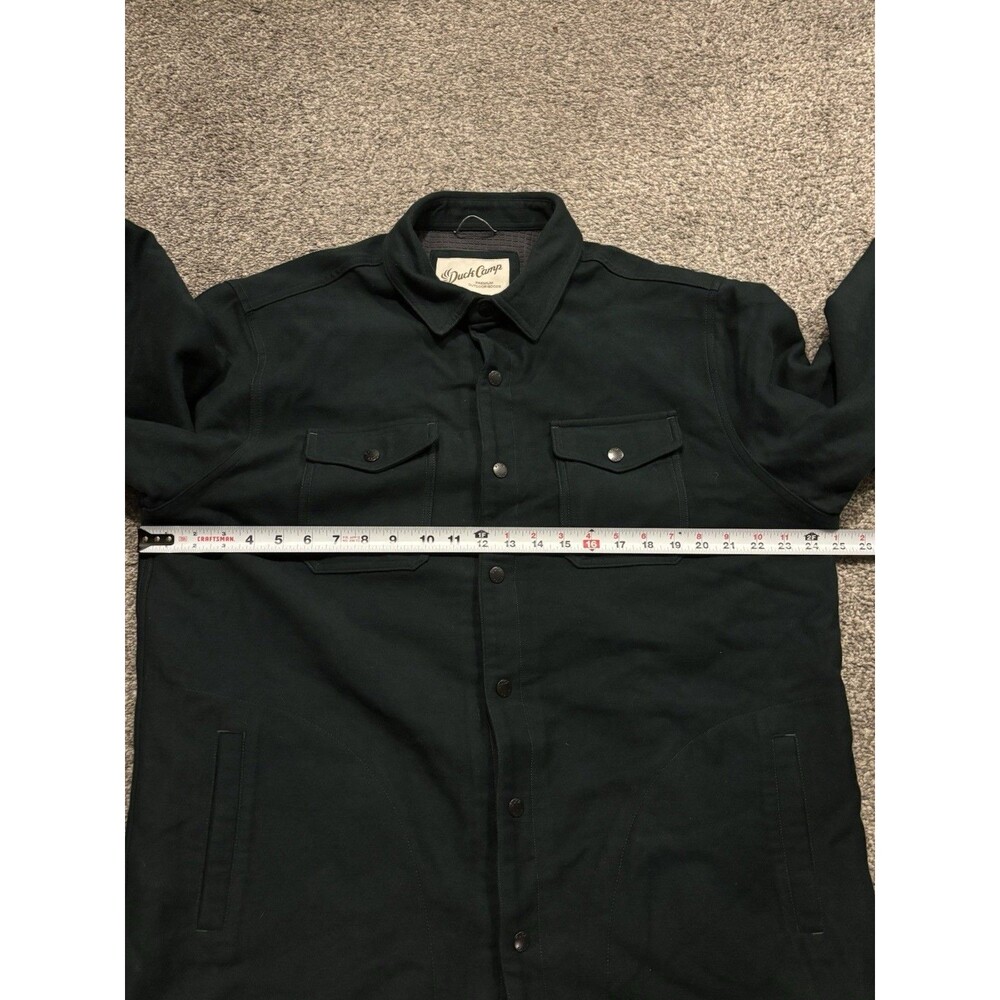 Duck Camp Men’s XL Campfire Shacket Green Silent Snap Button - Picture 3 of 8